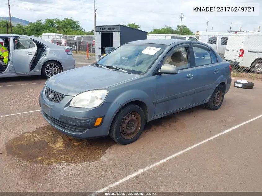 2007 Kia Rio Lx VIN: KNADE123176249721 Lot: 45217065