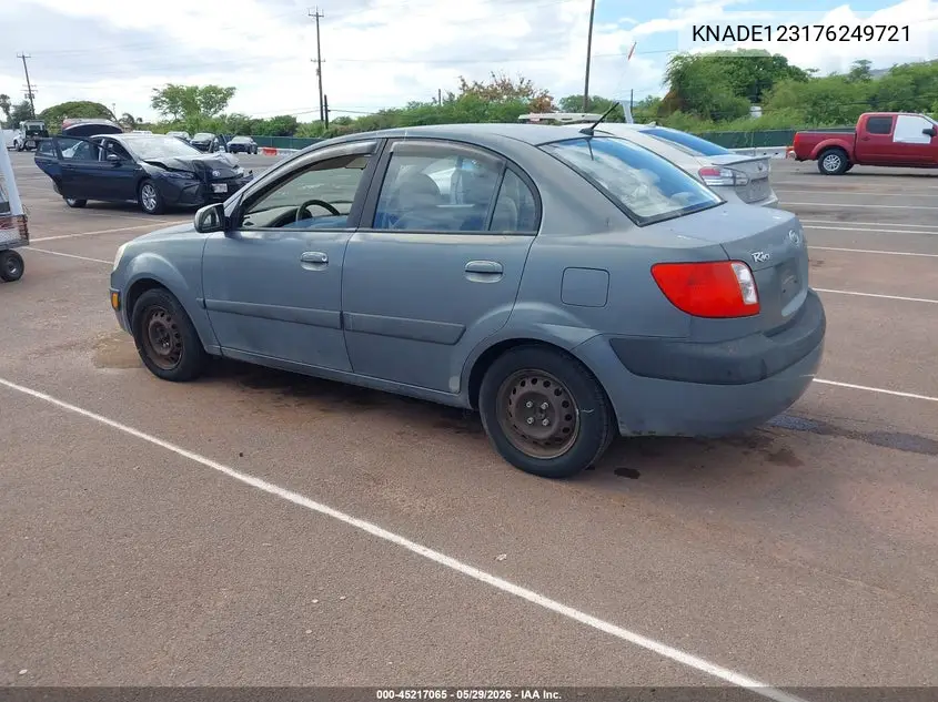 2007 Kia Rio Lx VIN: KNADE123176249721 Lot: 45217065
