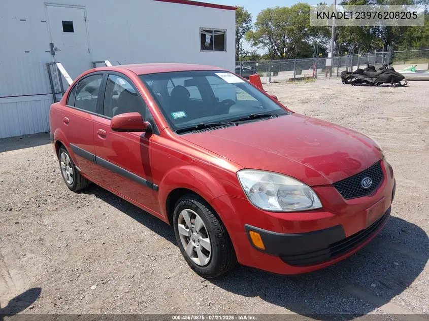 2007 Kia Rio Lx VIN: KNADE123976208205 Lot: 45670875