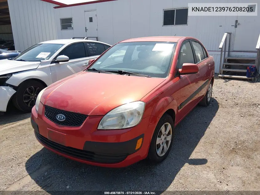 2007 Kia Rio Lx VIN: KNADE123976208205 Lot: 45670875
