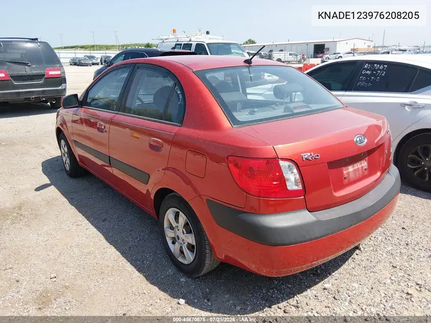 2007 Kia Rio Lx VIN: KNADE123976208205 Lot: 45670875