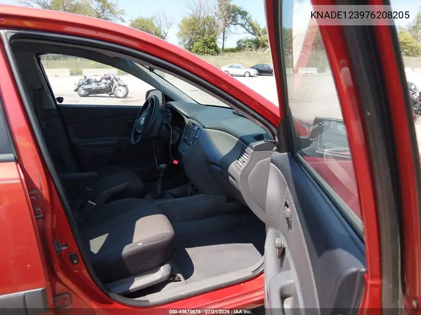 2007 Kia Rio Lx VIN: KNADE123976208205 Lot: 45670875
