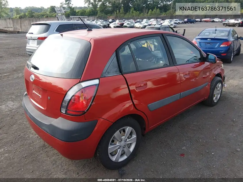 2008 Kia Rio5 Lx VIN: KNADE163786371561 Lot: 45594591
