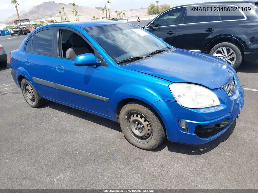 2008 Kia Rio Lx VIN: KNADE123486325109 Lot: 45696606