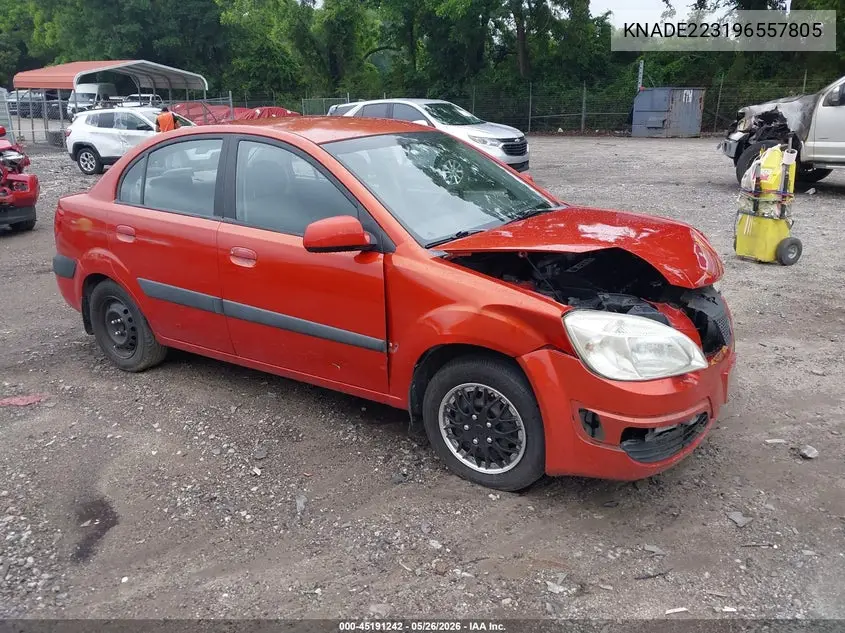 2009 Kia Rio Lx VIN: KNADE223196557805 Lot: 45191242