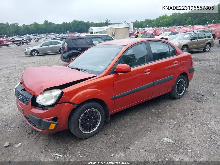 2009 Kia Rio Lx VIN: KNADE223196557805 Lot: 45191242