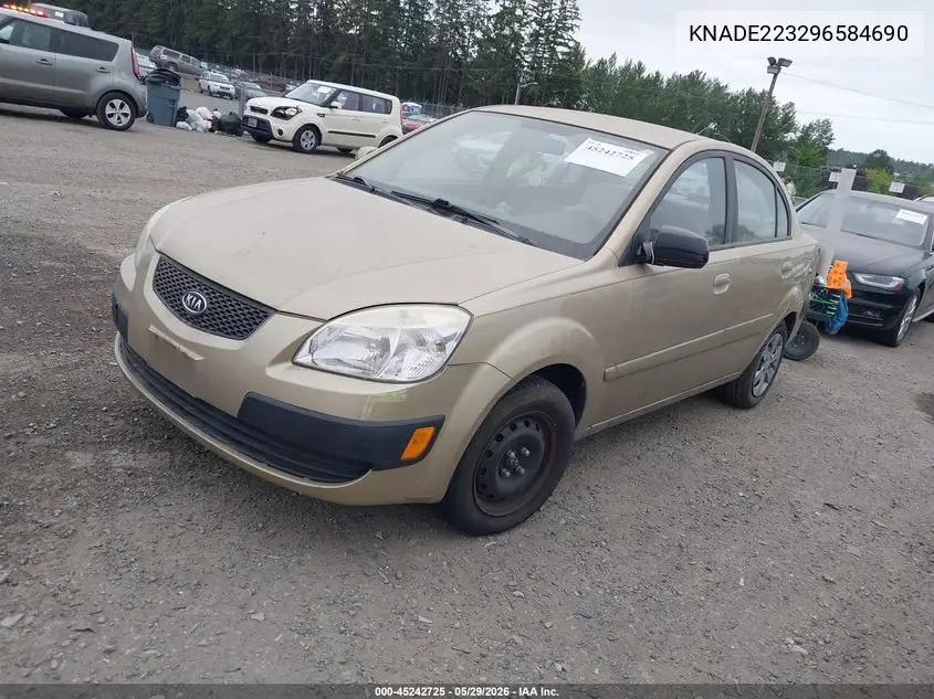 2009 Kia Rio Lx VIN: KNADE223296584690 Lot: 45242725