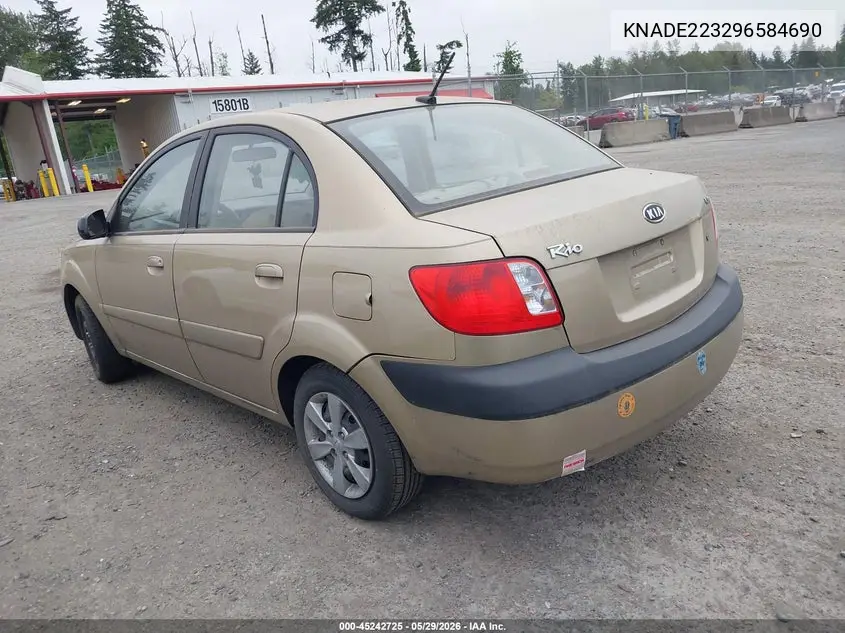 2009 Kia Rio Lx VIN: KNADE223296584690 Lot: 45242725