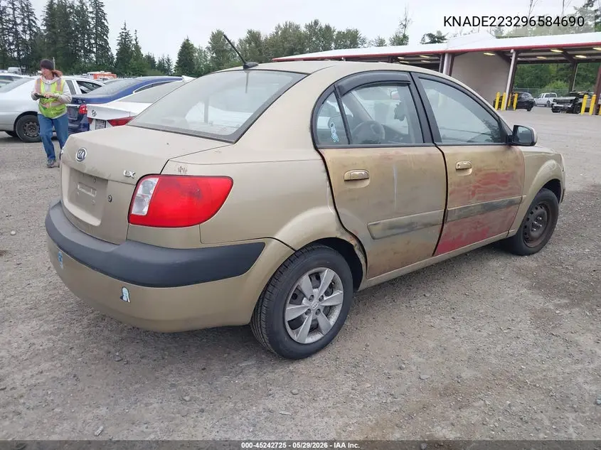 2009 Kia Rio Lx VIN: KNADE223296584690 Lot: 45242725