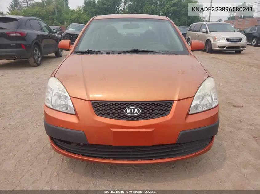 2009 Kia Rio Lx VIN: KNADE223896580241 Lot: 45642846