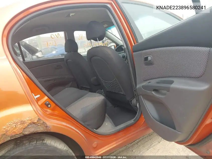 2009 Kia Rio Lx VIN: KNADE223896580241 Lot: 45642846