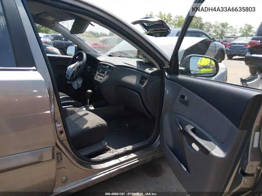 2010 Kia Rio Lx VIN: KNADH4A33A6635803 Lot: 45581187