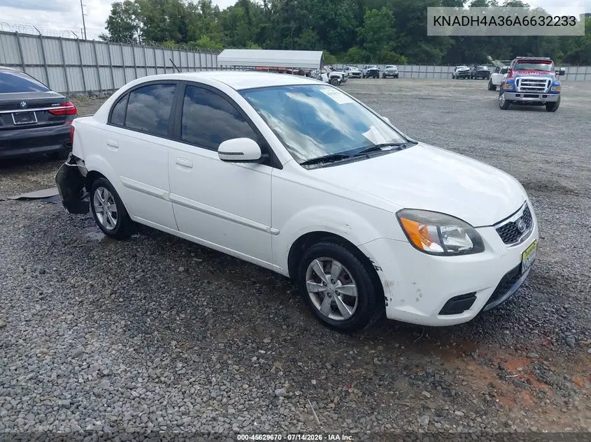2010 Kia Rio Lx VIN: KNADH4A36A6632233 Lot: 45629670