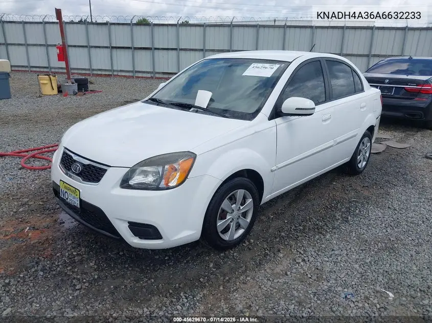 2010 Kia Rio Lx VIN: KNADH4A36A6632233 Lot: 45629670