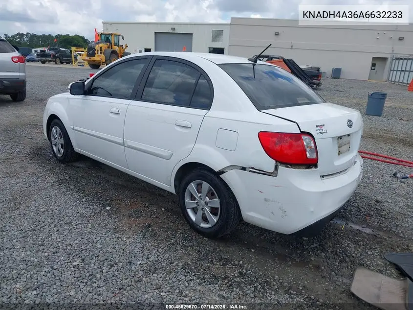 2010 Kia Rio Lx VIN: KNADH4A36A6632233 Lot: 45629670