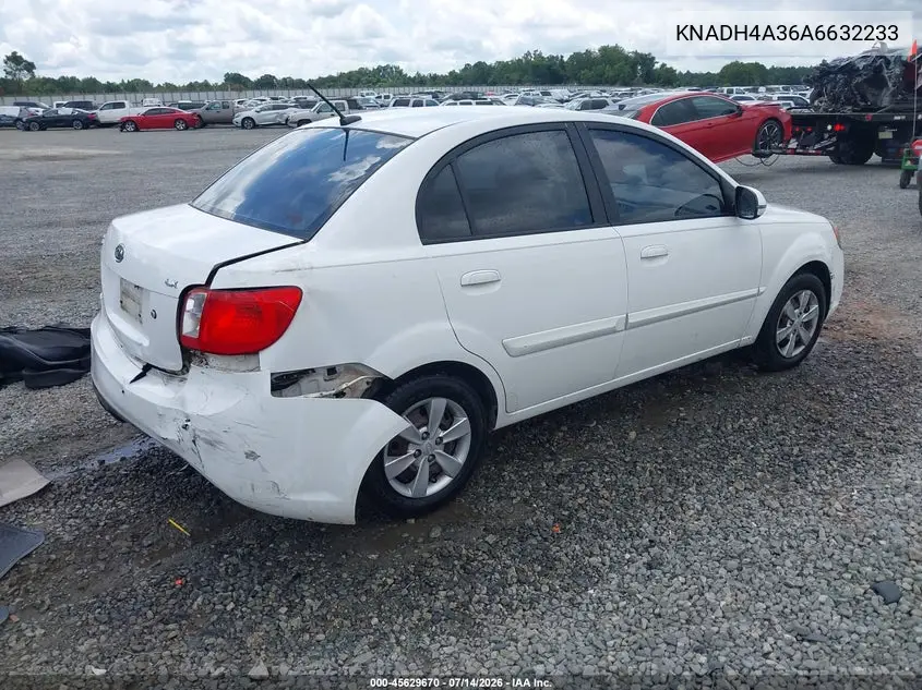 2010 Kia Rio Lx VIN: KNADH4A36A6632233 Lot: 45629670