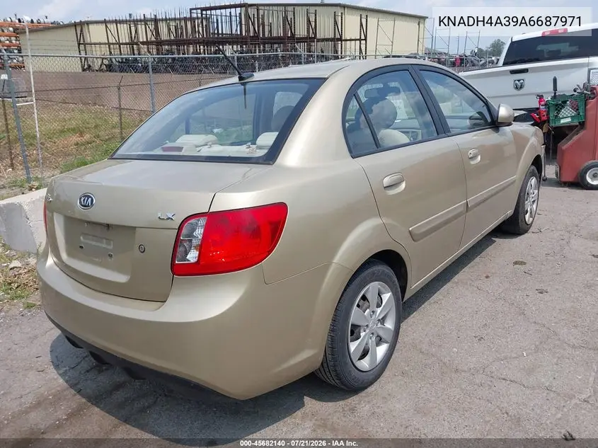 2010 Kia Rio Lx VIN: KNADH4A39A6687971 Lot: 45682140