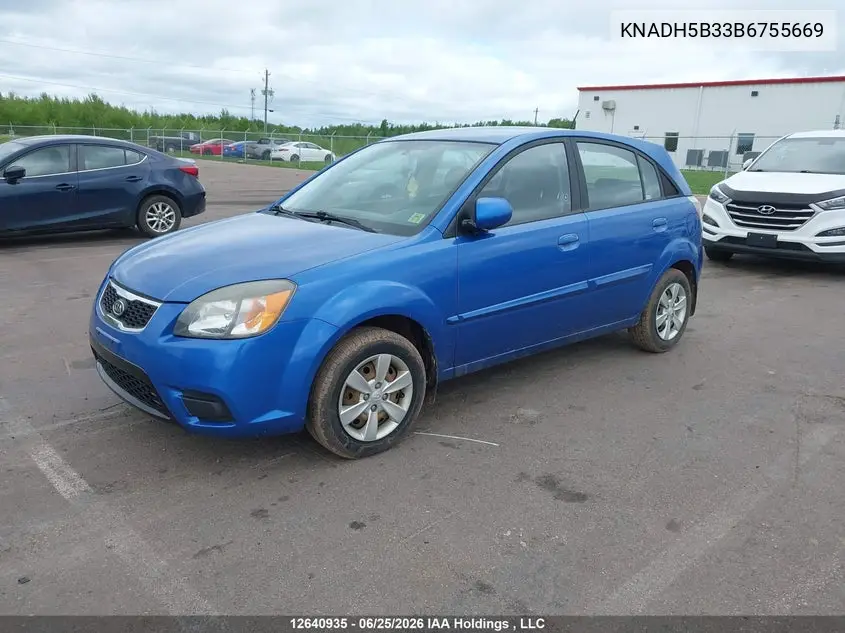 2011 Kia Rio5 Ex/Ex-Convenience/Ex-Sport VIN: KNADH5B33B6755669 Lot: 12640935