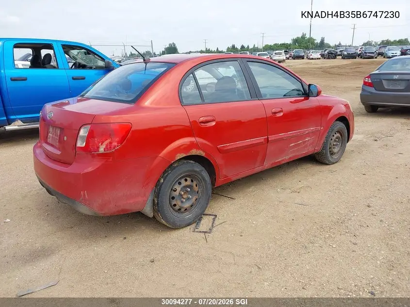 2011 Kia Rio Lx/Sx VIN: KNADH4B35B6747230 Lot: 30094277