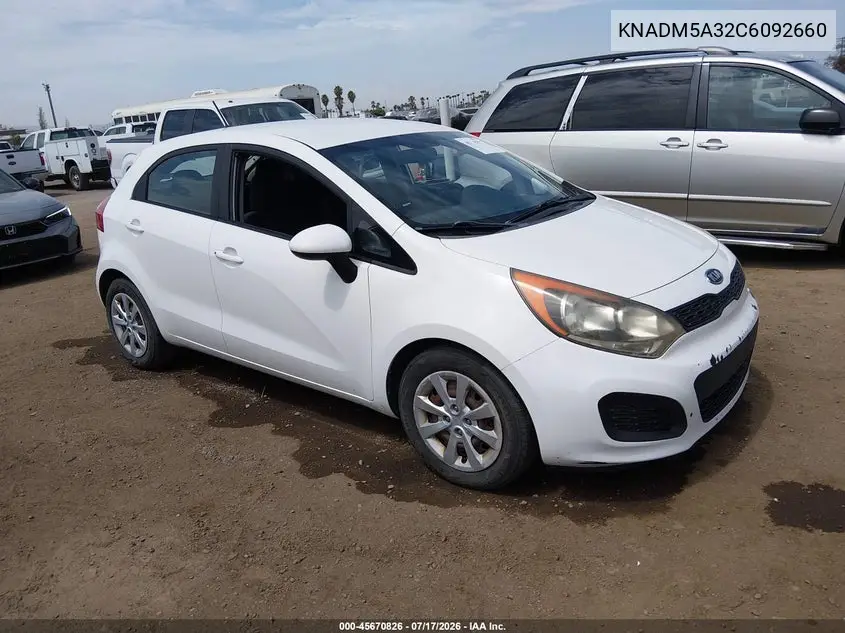 2012 Kia Rio5 Lx VIN: KNADM5A32C6092660 Lot: 45670826
