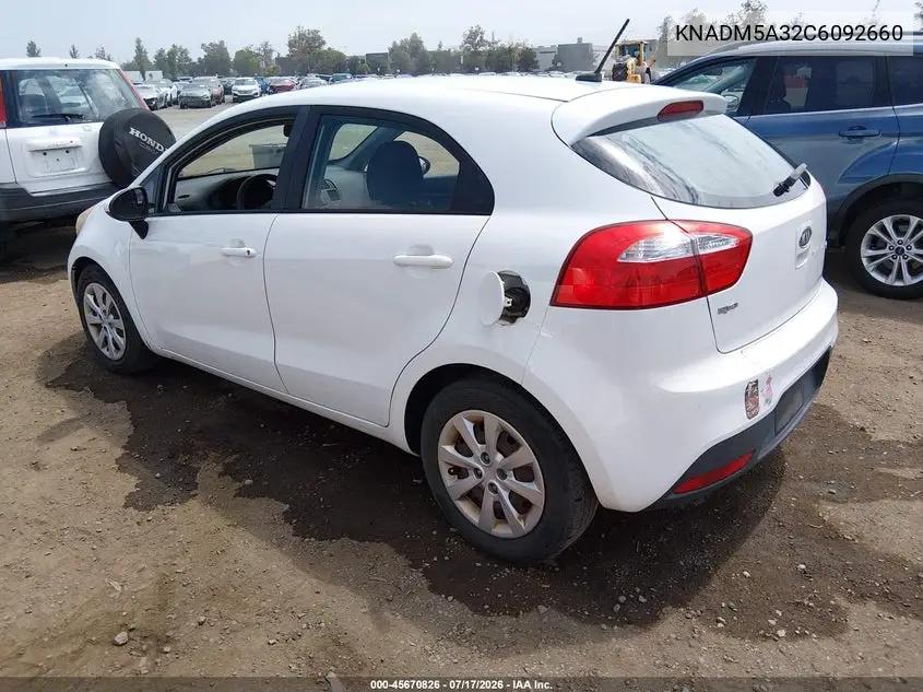 2012 Kia Rio5 Lx VIN: KNADM5A32C6092660 Lot: 45670826