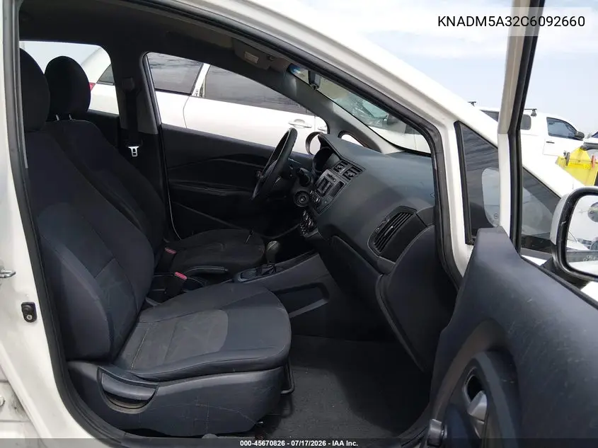2012 Kia Rio5 Lx VIN: KNADM5A32C6092660 Lot: 45670826