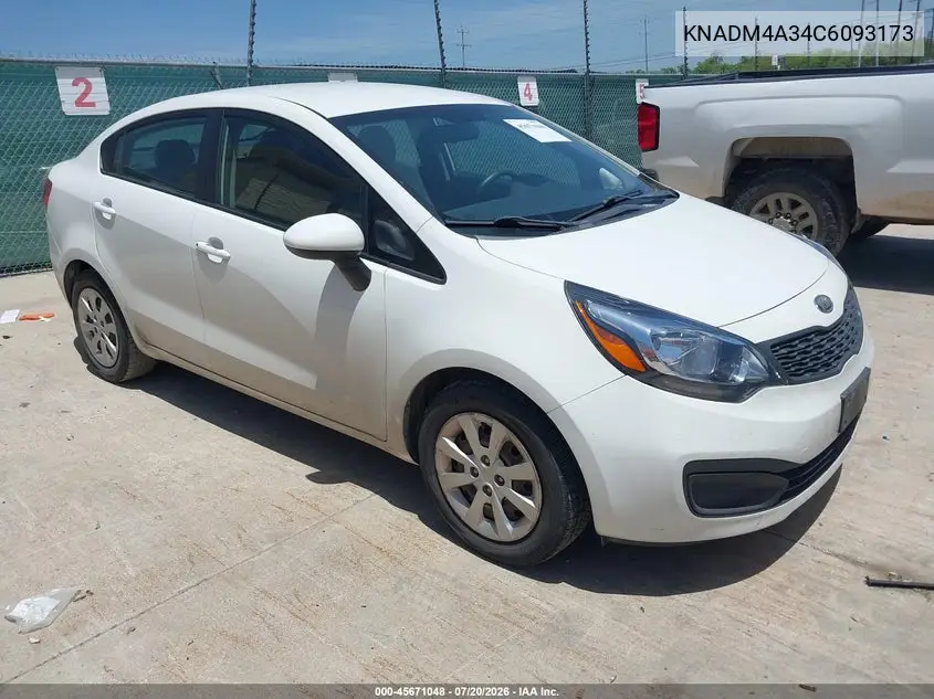 2012 Kia Rio Lx VIN: KNADM4A34C6093173 Lot: 45671048
