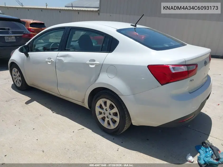 2012 Kia Rio Lx VIN: KNADM4A34C6093173 Lot: 45671048