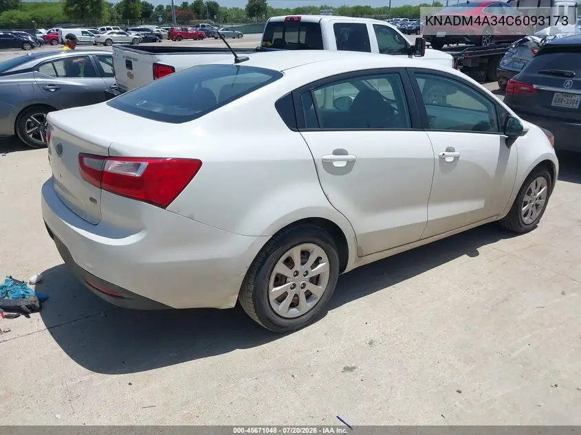 2012 Kia Rio Lx VIN: KNADM4A34C6093173 Lot: 45671048