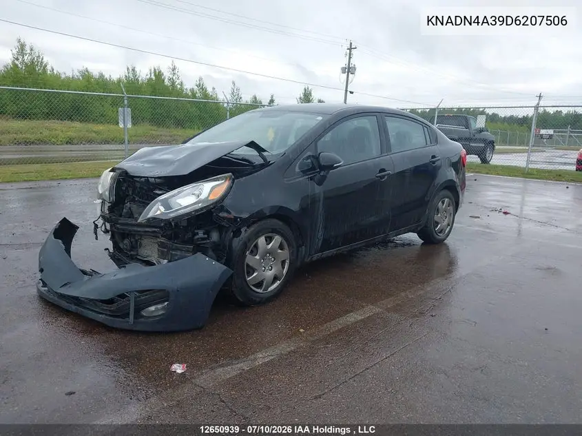 2013 Kia Rio VIN: KNADN4A39D6207506 Lot: 12650939