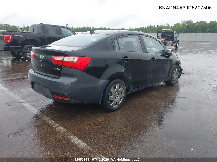 2013 Kia Rio VIN: KNADN4A39D6207506 Lot: 12650939