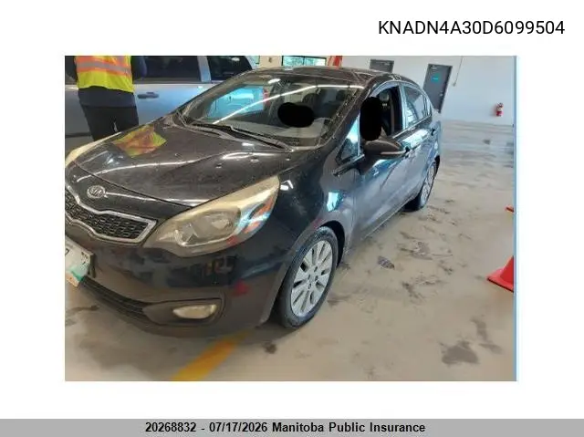 2013 Kia Rio Ex/Sx VIN: KNADN4A30D6099504 Lot: 20268832