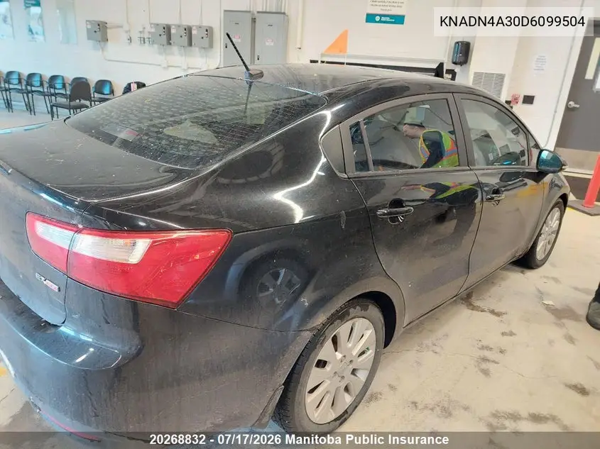 2013 Kia Rio Ex/Sx VIN: KNADN4A30D6099504 Lot: 20268832