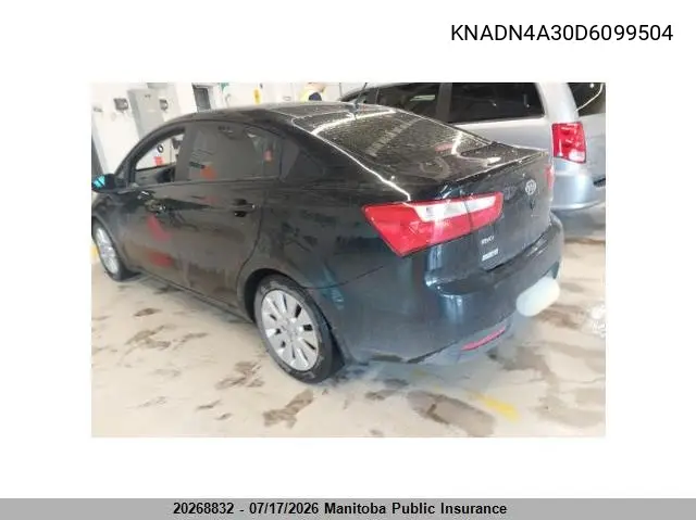 2013 Kia Rio Ex/Sx VIN: KNADN4A30D6099504 Lot: 20268832