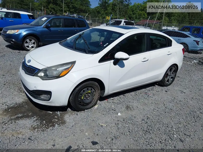 KNADN4A33D6208926 2013 Kia Rio Sx