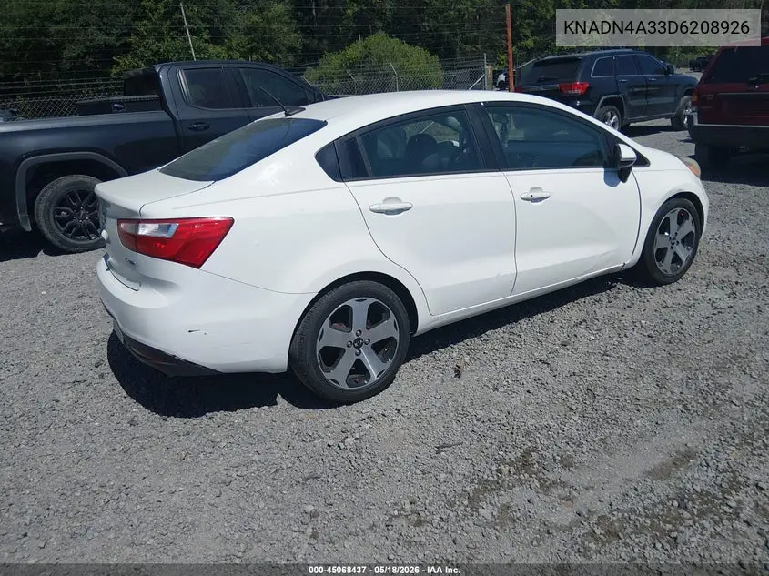 KNADN4A33D6208926 2013 Kia Rio Sx