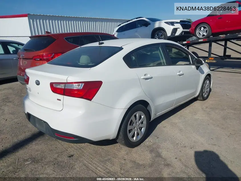 2013 Kia Rio Lx VIN: KNADM4A38D6228463 Lot: 45250693