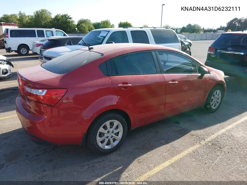 2013 Kia Rio Ex VIN: KNADN4A31D6232111 Lot: 45253781