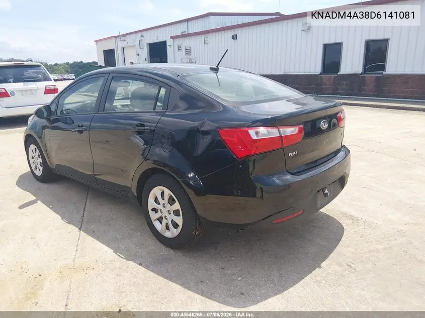 2013 Kia Rio Lx VIN: KNADM4A38D6141081 Lot: 45546265