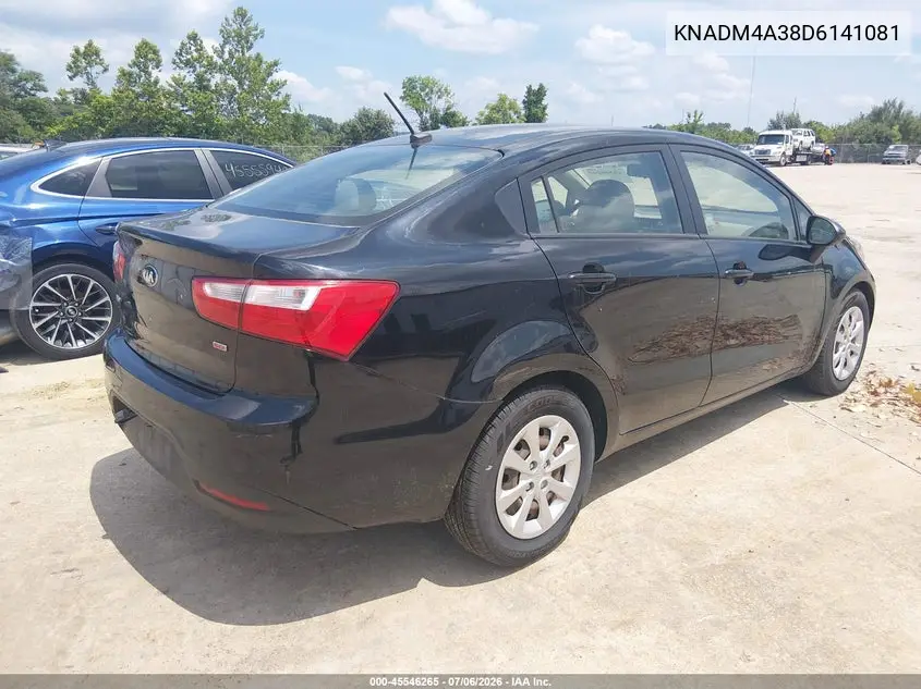 2013 Kia Rio Lx VIN: KNADM4A38D6141081 Lot: 45546265
