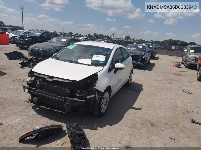 2013 Kia Rio Lx VIN: KNADM5A36D6303943 Lot: 45546662