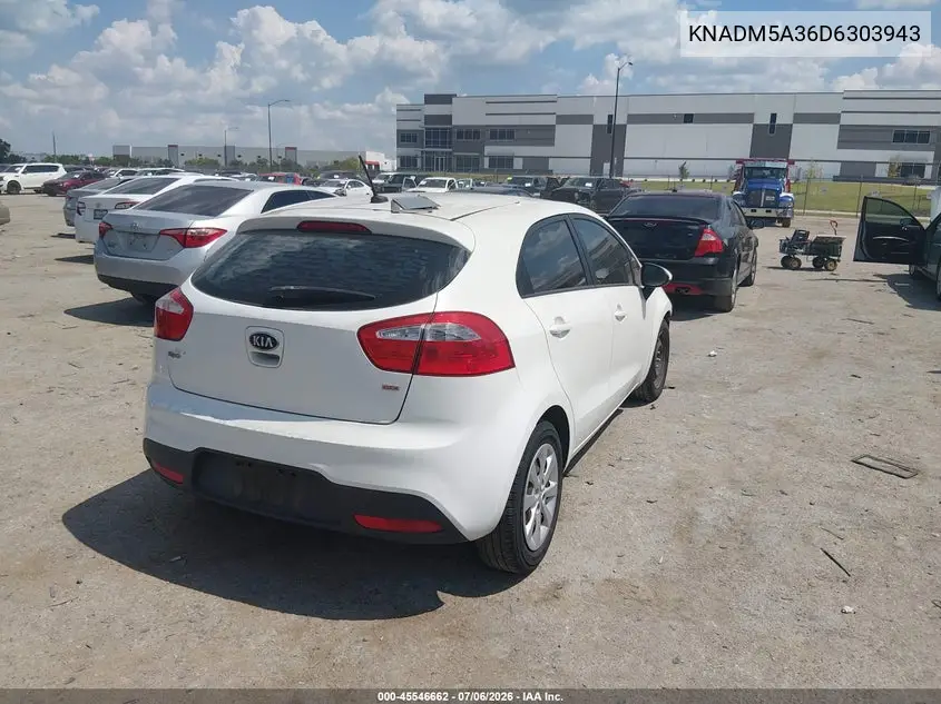 2013 Kia Rio Lx VIN: KNADM5A36D6303943 Lot: 45546662