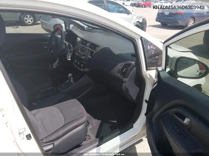 2013 Kia Rio Lx VIN: KNADM5A36D6303943 Lot: 45546662
