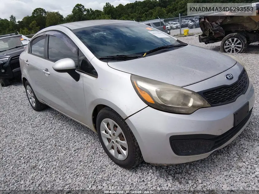 2013 Kia Rio Lx VIN: KNADM4A34D6293553 Lot: 45571698