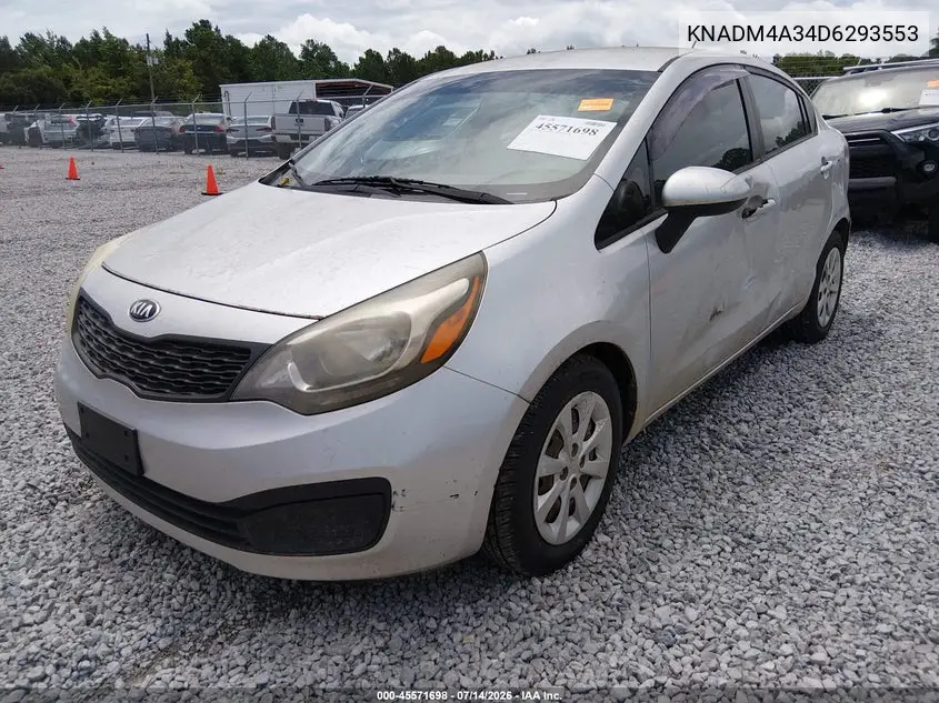 2013 Kia Rio Lx VIN: KNADM4A34D6293553 Lot: 45571698
