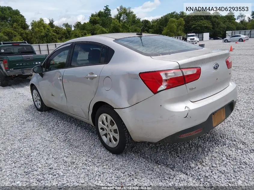 2013 Kia Rio Lx VIN: KNADM4A34D6293553 Lot: 45571698