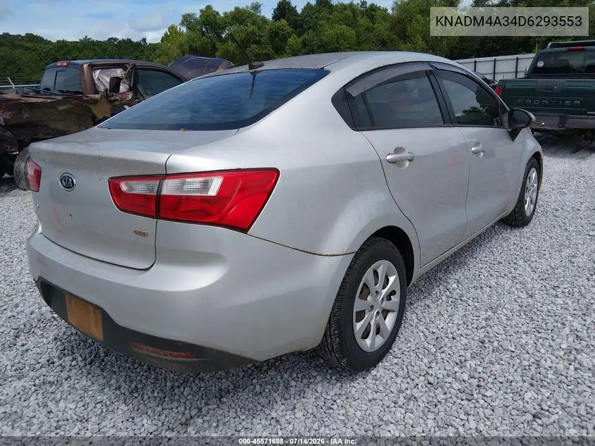 2013 Kia Rio Lx VIN: KNADM4A34D6293553 Lot: 45571698