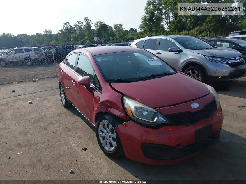 2013 Kia Rio Lx VIN: KNADM4A32D6282261 Lot: 45595905