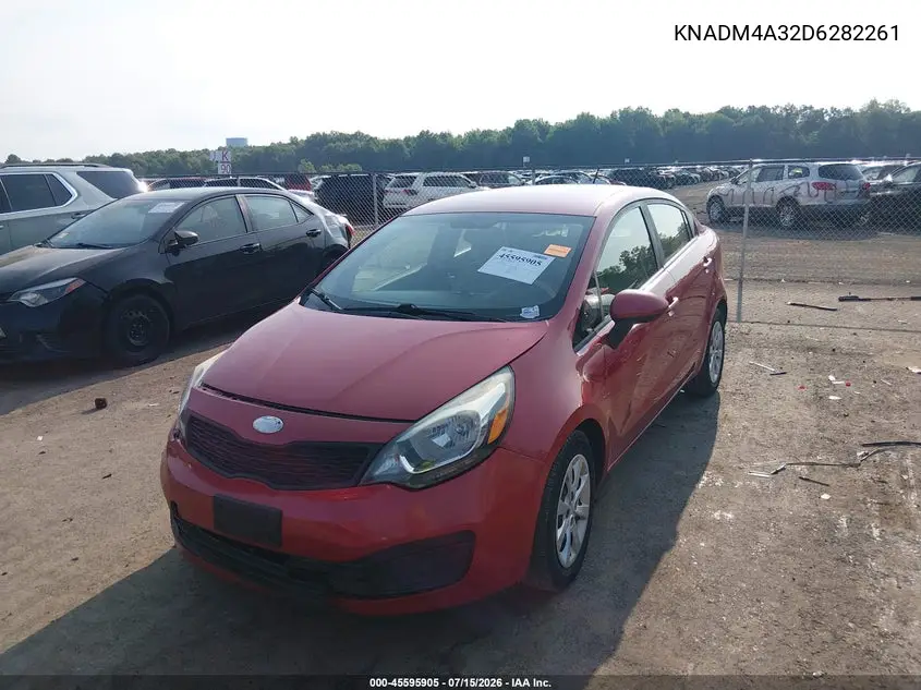 2013 Kia Rio Lx VIN: KNADM4A32D6282261 Lot: 45595905