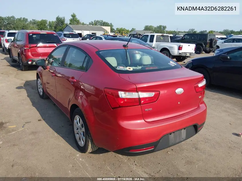 2013 Kia Rio Lx VIN: KNADM4A32D6282261 Lot: 45595905